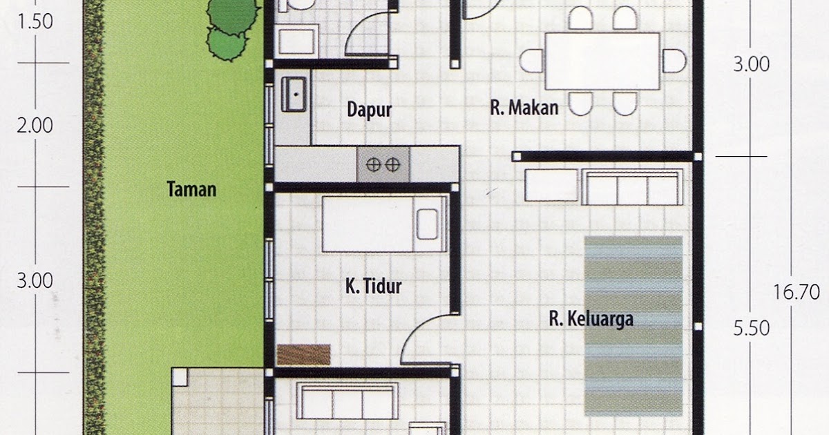 41 Desain Denah Rumah Minimalis Modern 1 Lantai 3 Kamar Tidur